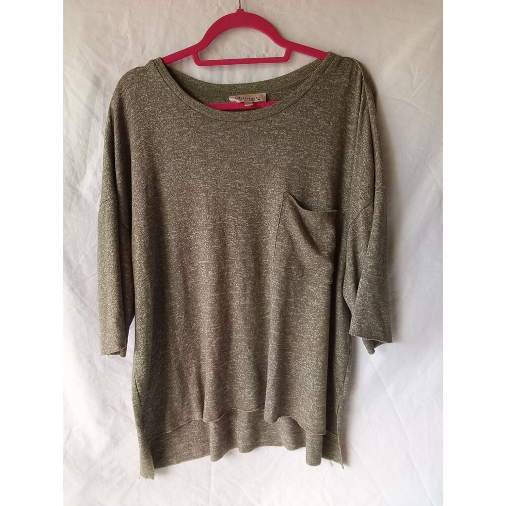 Philosophy L OverSized Feel Olive Top